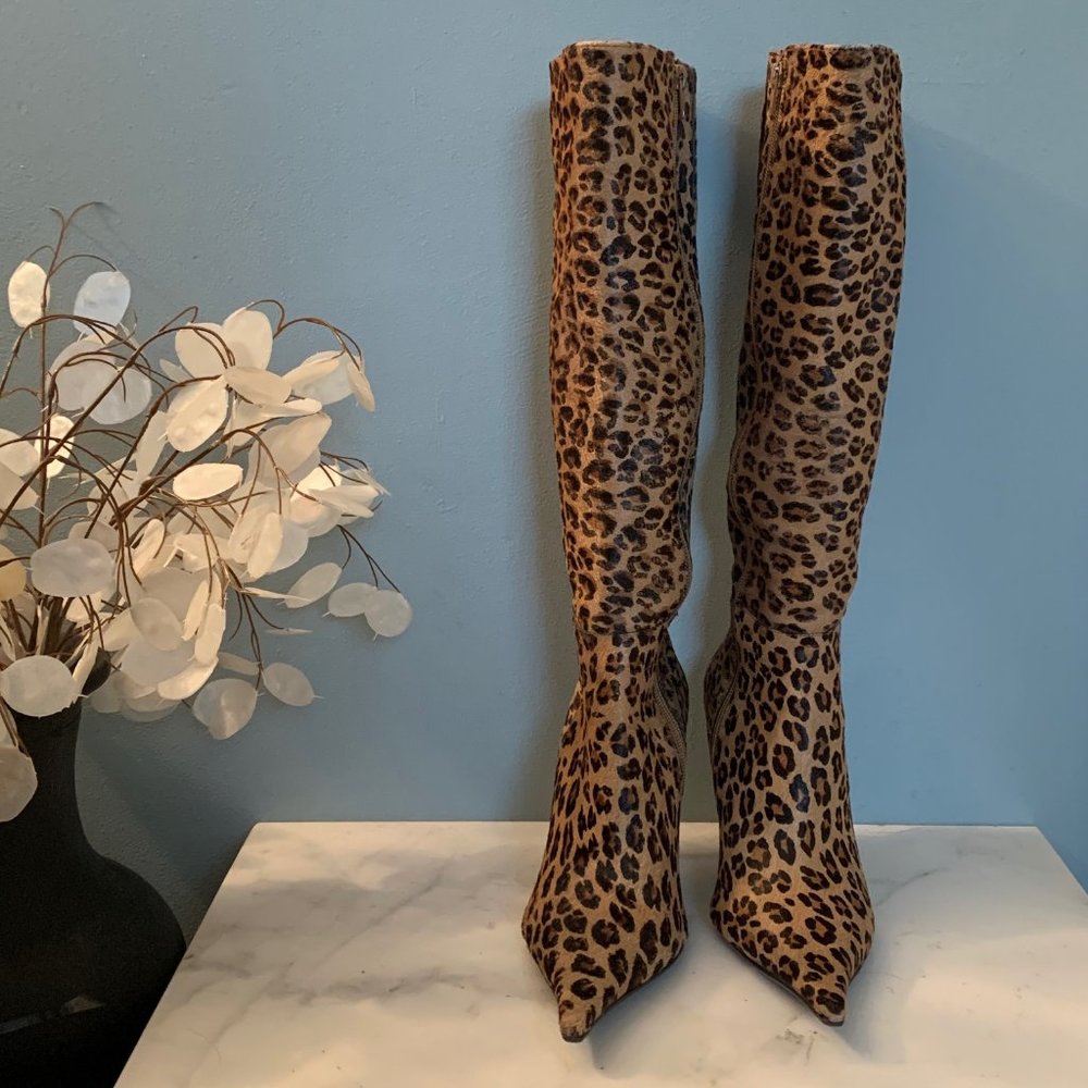 Luichiny Damini Leopard Ponyhair Boots Size 9